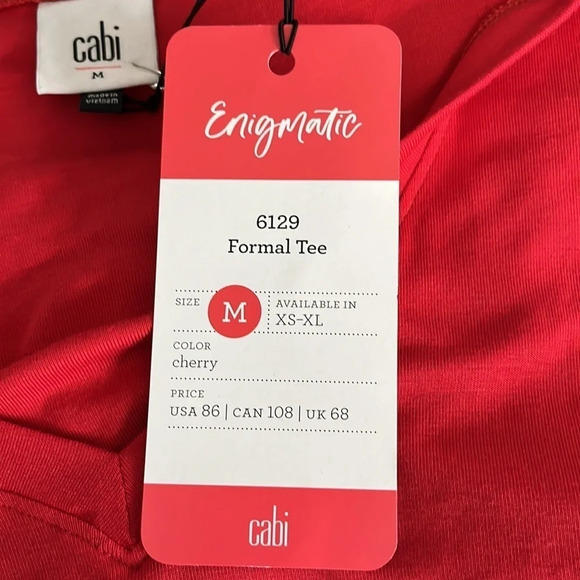 Cabi Formal Tee in Cherry Style 6129 Spring 2022 - NEW - Size Medium - Picture 6 of 10